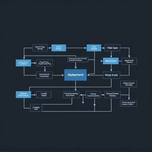 Diagrama de flujo representando la optimizaci&radic;&ge;n de procesos empresariales con flechas y s&radic;&ne;mbolos