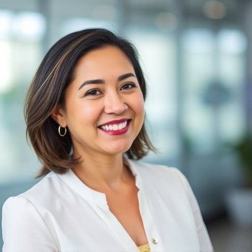 Retrato de Ana P&radic;&copy;rez, Directora General de InnovaTech Solutions, sonriendo a la c&radic;&deg;mara