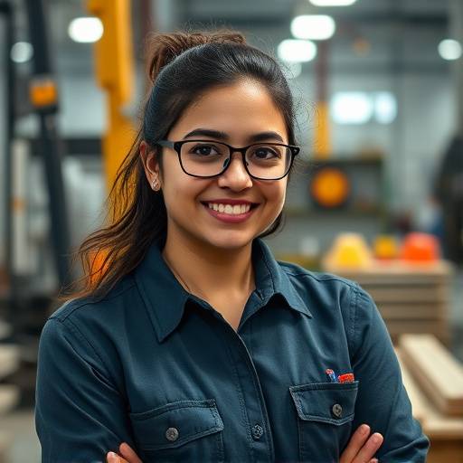 Retrato de Sof&radic;&ne;a Mart&radic;&ne;nez, Gerente de Operaciones de Manufacturas del Sol, en una planta de producci&radic;&ge;n